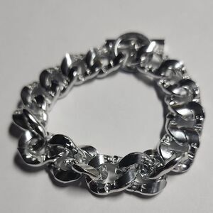 Germany Silver Tone Bracelet With Toggle Clasp